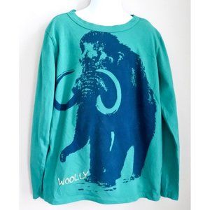 CREWCUTS green t-shirt mammoth print size 10